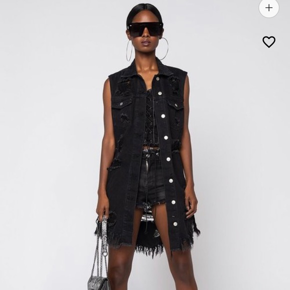 Akira Black Denim Jacket - Picture 1 of 3